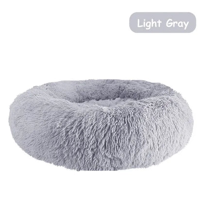 Super Soft Long Plush Round Pet Bed Warm Comfort Cushion For Small Medium Large Dogs