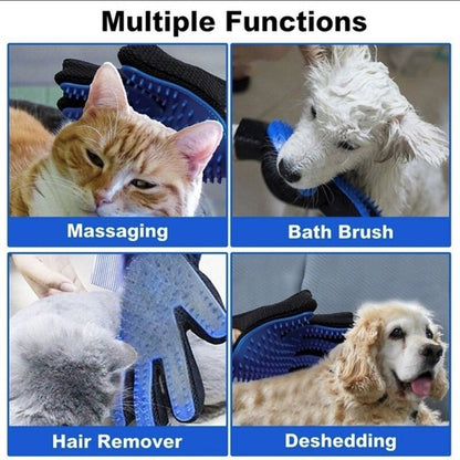Soft Silicone Grooming Glove Brush Efficient Hair Remover For Cats Pets