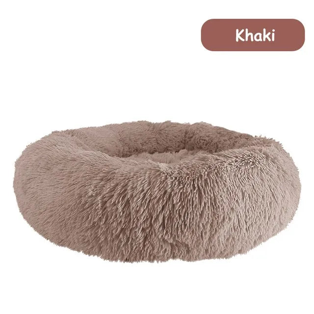 Super Soft Long Plush Round Pet Bed Warm Comfort Cushion For Small Medium Large Dogs