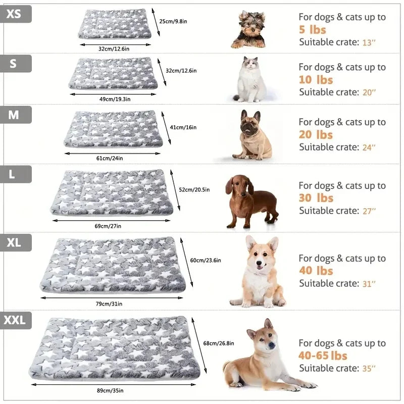 Soft Thick Fleece Bear Pattern Washable Pet Sleeping Mat Warm Bed Blanket For Dogs Cats