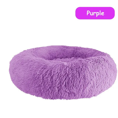 Super Soft Long Plush Round Pet Bed Warm Comfort Cushion For Small Medium Large Dogs