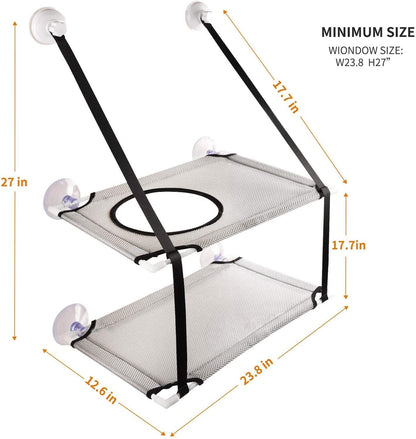Double Layer Hanging Comfort Hammock Bed For Indoor Cats Resting And Napping