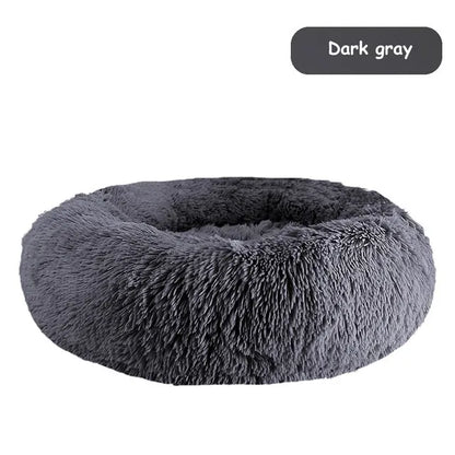 Super Soft Long Plush Round Pet Bed Warm Comfort Cushion For Small Medium Large Dogs