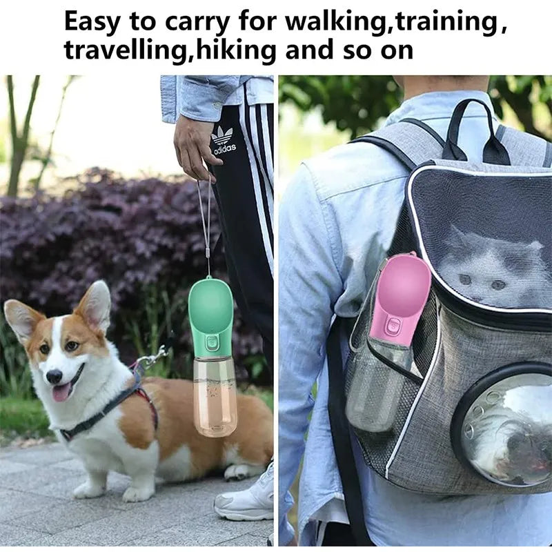 Leak Proof Portable Pet Travel Water Bottle Drinking Bowl Dispenser For Dogs Cats Outdoor Use