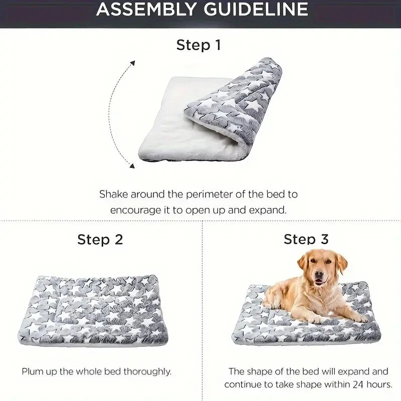 Soft Thick Fleece Bear Pattern Washable Pet Sleeping Mat Warm Bed Blanket For Dogs Cats