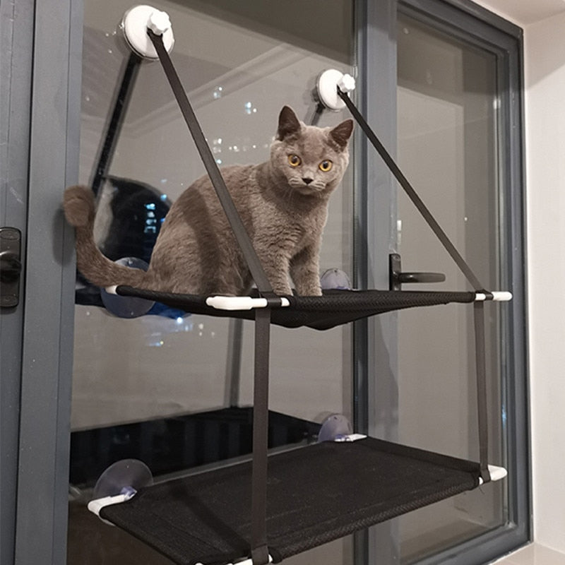Double Layer Hanging Comfort Hammock Bed For Indoor Cats Resting And Napping