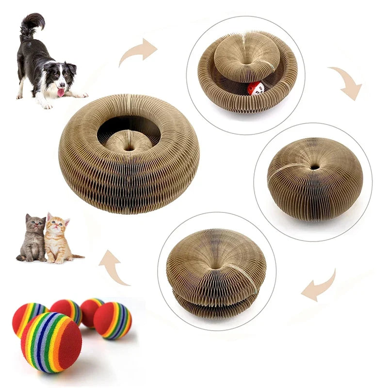 Round Corrugated Cat Scratcher Board Durable Scratching Pad For Claw Grinding