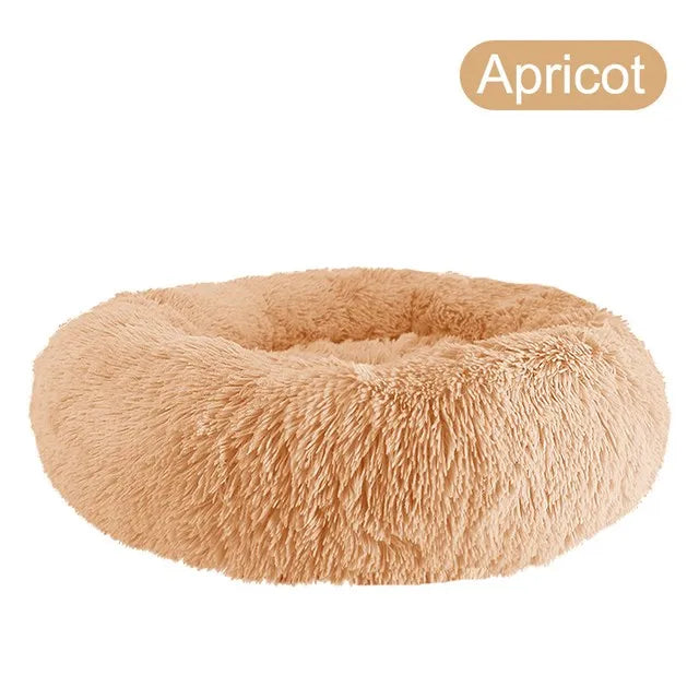 Super Soft Long Plush Round Pet Bed Warm Comfort Cushion For Small Medium Large Dogs