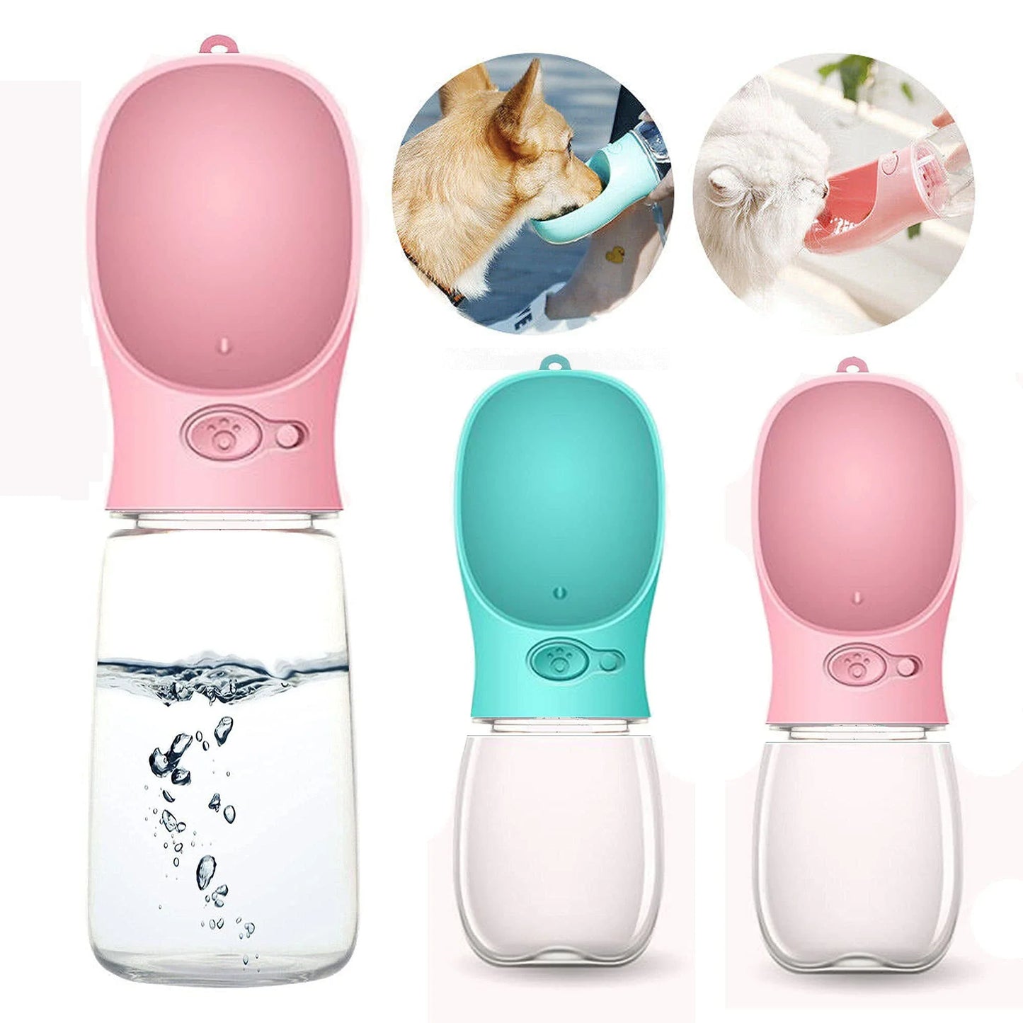Leak Proof Portable Pet Travel Water Bottle Drinking Bowl Dispenser For Dogs Cats Outdoor Use