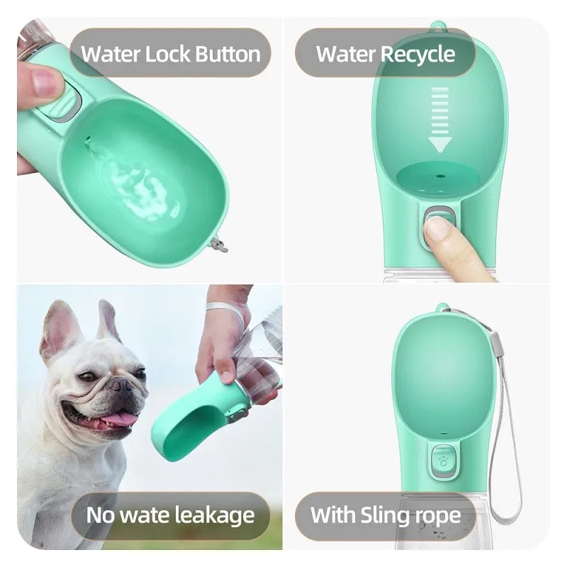Leak Proof Portable Pet Travel Water Bottle Drinking Bowl Dispenser For Dogs Cats Outdoor Use