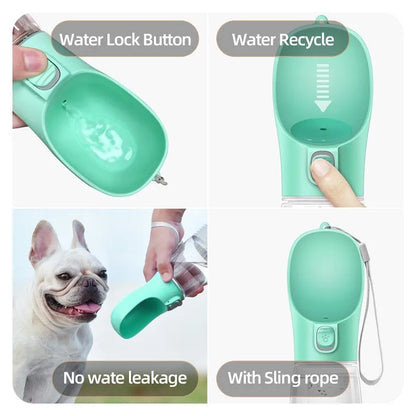 Leak Proof Portable Pet Travel Water Bottle Drinking Bowl Dispenser For Dogs Cats Outdoor Use