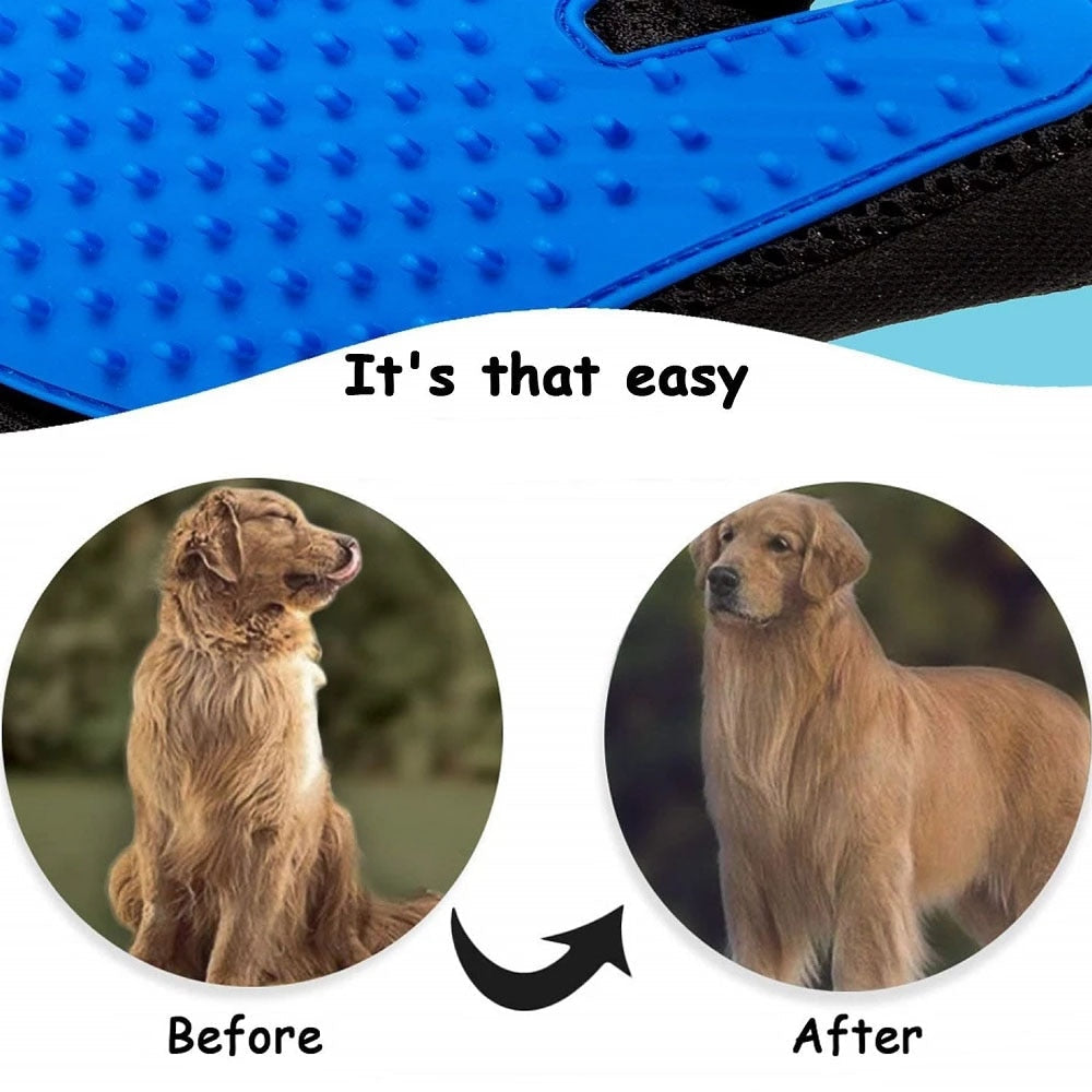 Soft Silicone Grooming Glove Brush Efficient Hair Remover For Cats Pets