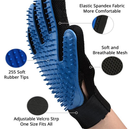 Soft Silicone Grooming Glove Brush Efficient Hair Remover For Cats Pets