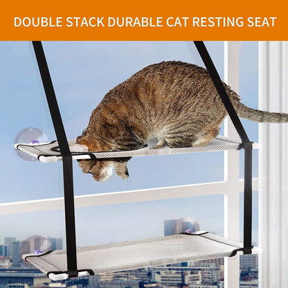 Double Layer Hanging Comfort Hammock Bed For Indoor Cats Resting And Napping