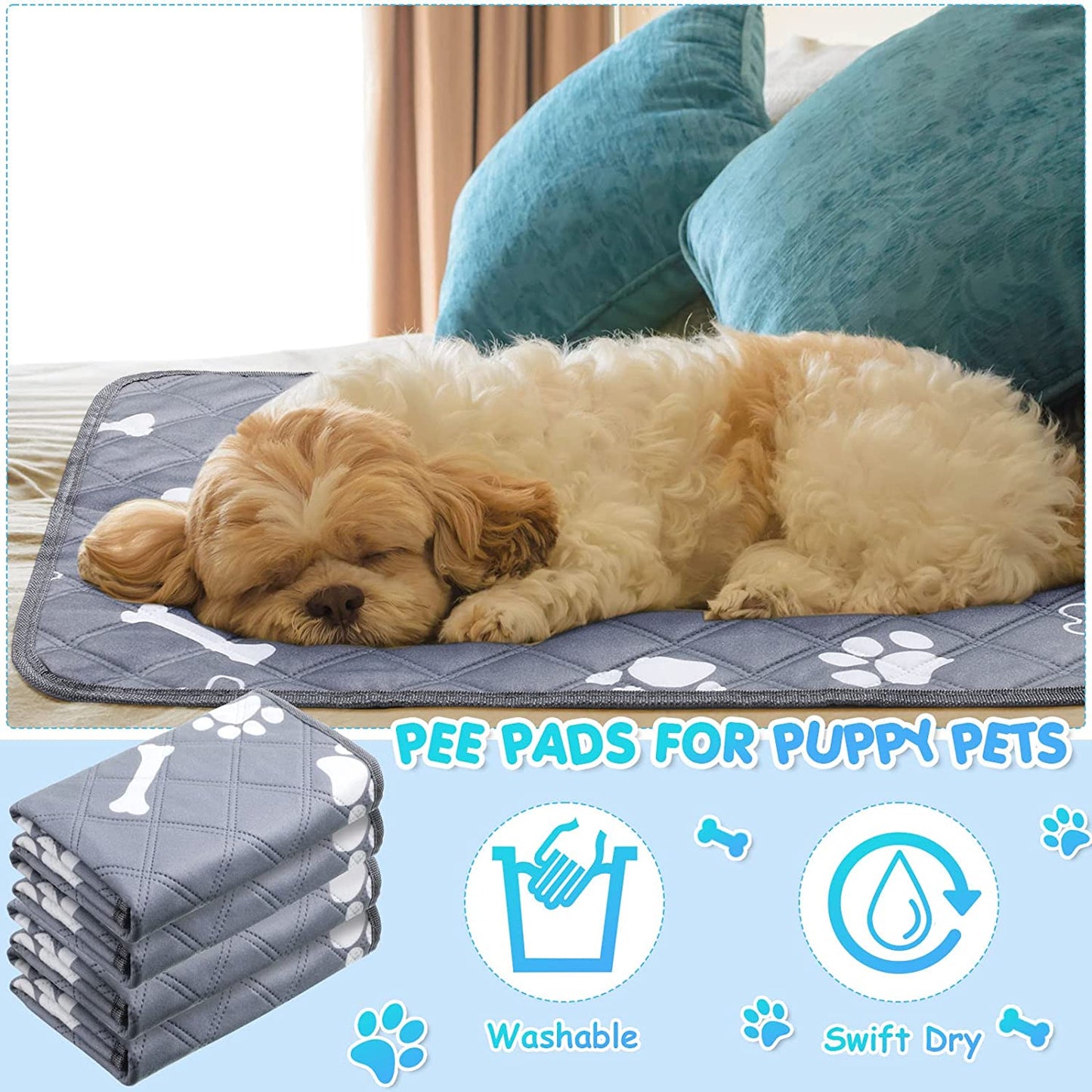 Reusable Absorbent Pet Pee Pad Mat For Dogs And Cats Indoor Training