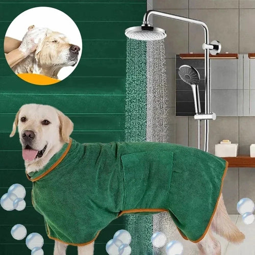 Microfiber Absorbent Dog Bathrobe Fast Drying Pet Coat Towel For Dogs And Cats