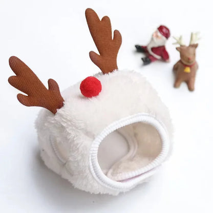 Cute Christmas Santa Pet Hat And Bib Cosplay Costume For Holiday Party