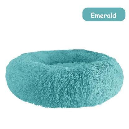 Super Soft Long Plush Round Pet Bed Warm Comfort Cushion For Small Medium Large Dogs