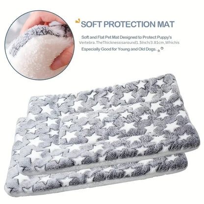 Soft Thick Fleece Bear Pattern Washable Pet Sleeping Mat Warm Bed Blanket For Dogs Cats