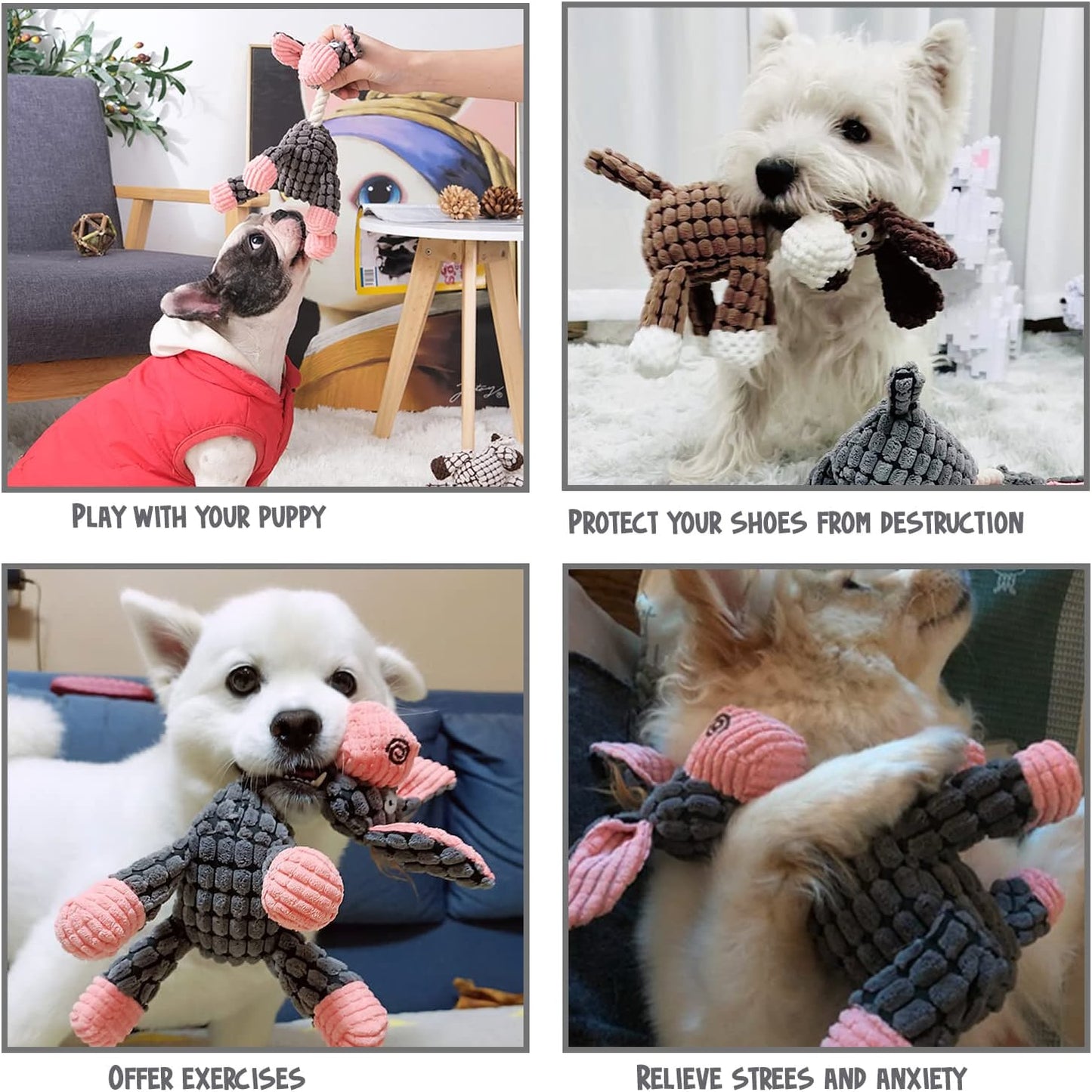 Lovely Squeaky Durable Chew Toy Interactive Play Toy For Puppies And Dogs