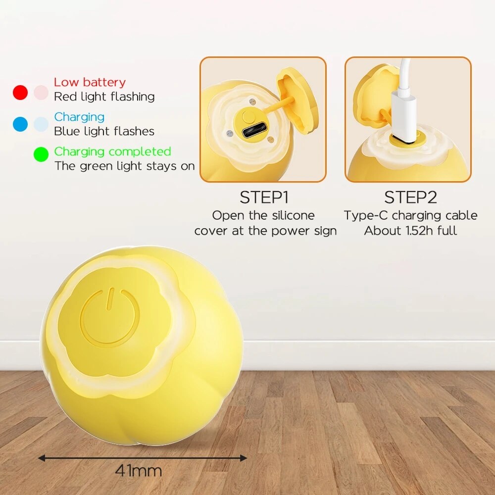 Smart Automatic Rolling Electric Ball Interactive Entertainment Toy For Indoor Cats