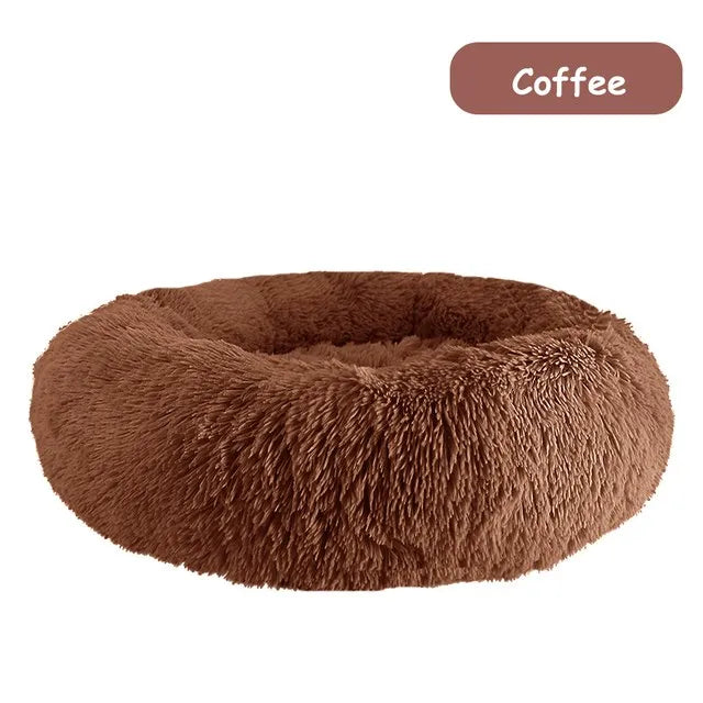 Super Soft Long Plush Round Pet Bed Warm Comfort Cushion For Small Medium Large Dogs