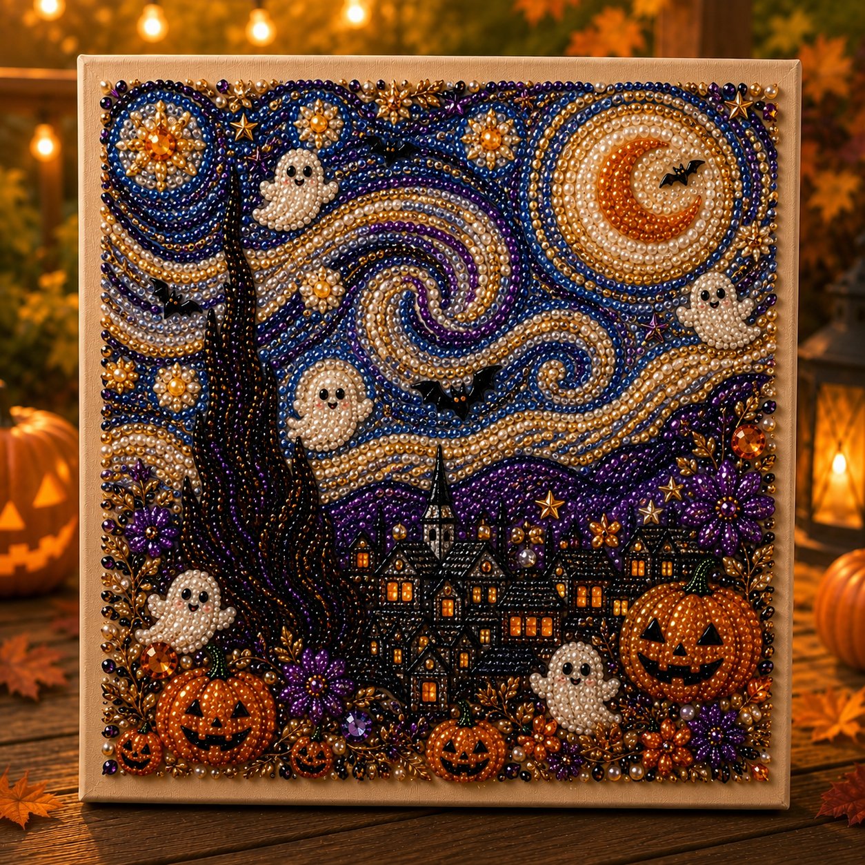 Premium 3D Pearl Halloween DIY Wall Decor Kit