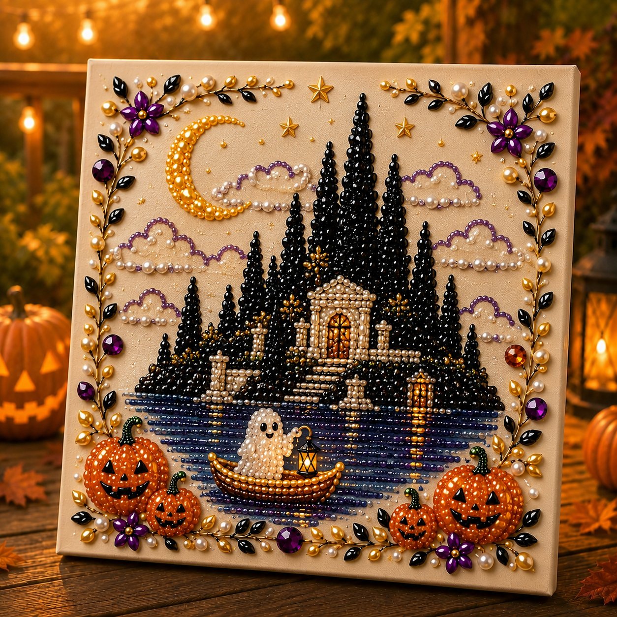 Premium 3D Pearl Halloween DIY Wall Decor Kit