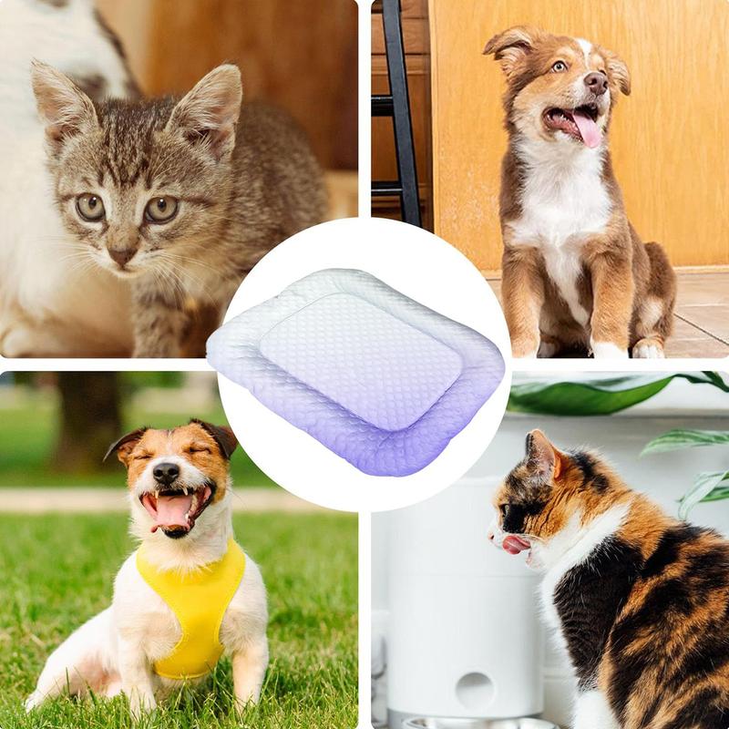 Gradient Ice Silk Pet Cooling Pad Washable Summer Mat For Dogs Cats Indoor Travel