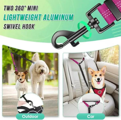 Adjustable Duo Dog Leash with Comfortable Bungee