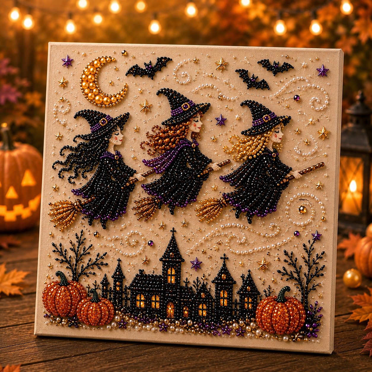Premium 3D Pearl Halloween DIY Wall Decor Kit