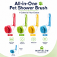 Pet Bath Brush Gentle Grooming Tool For Dogs And Cats Shower Use