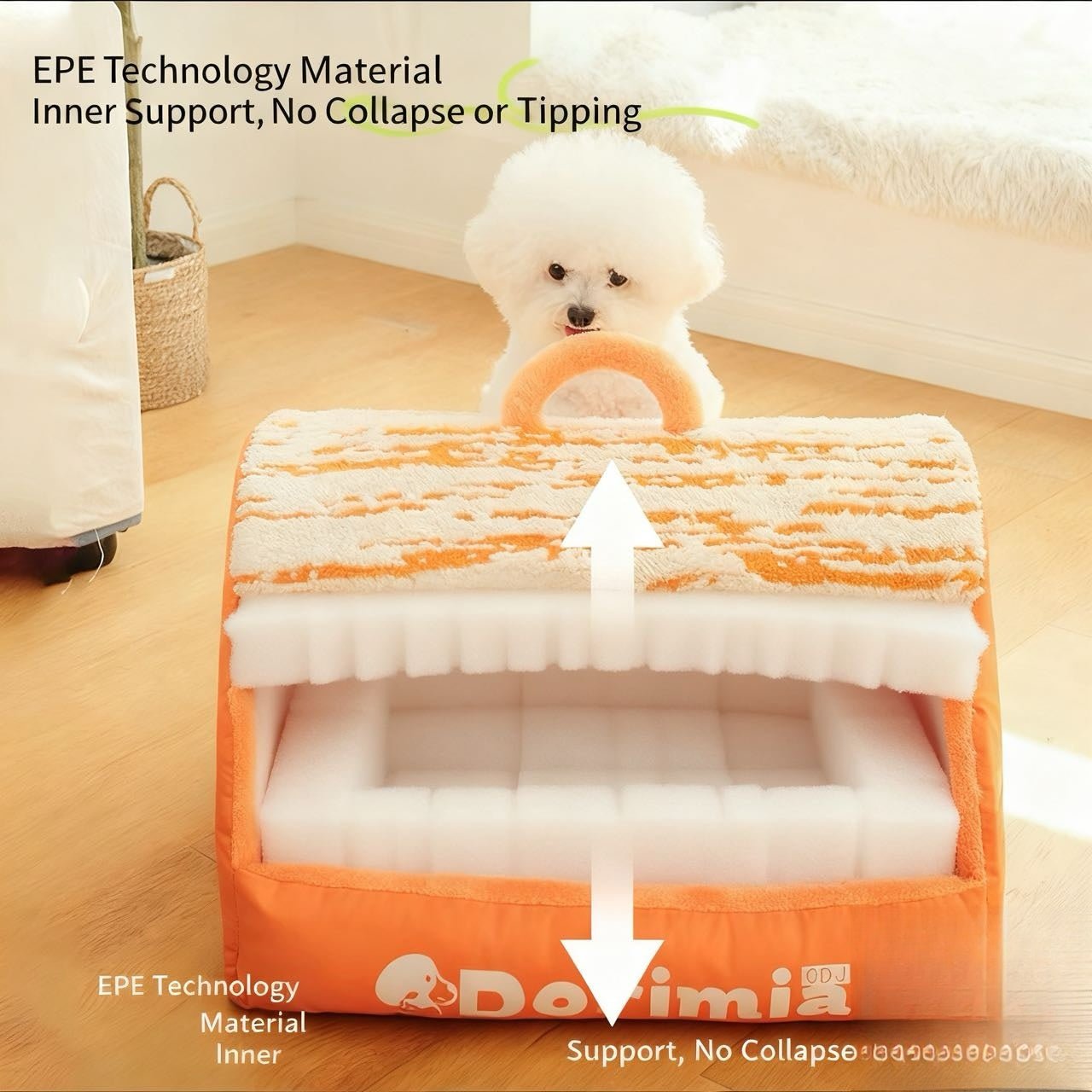 All-Season Enclosed Pet Bed - Removable and Washable