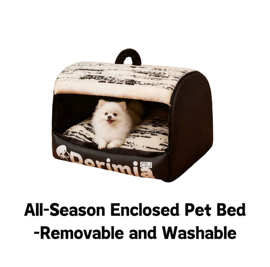 All-Season Enclosed Pet Bed - Removable and Washable