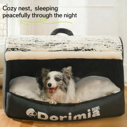 All-Season Enclosed Pet Bed - Removable and Washable