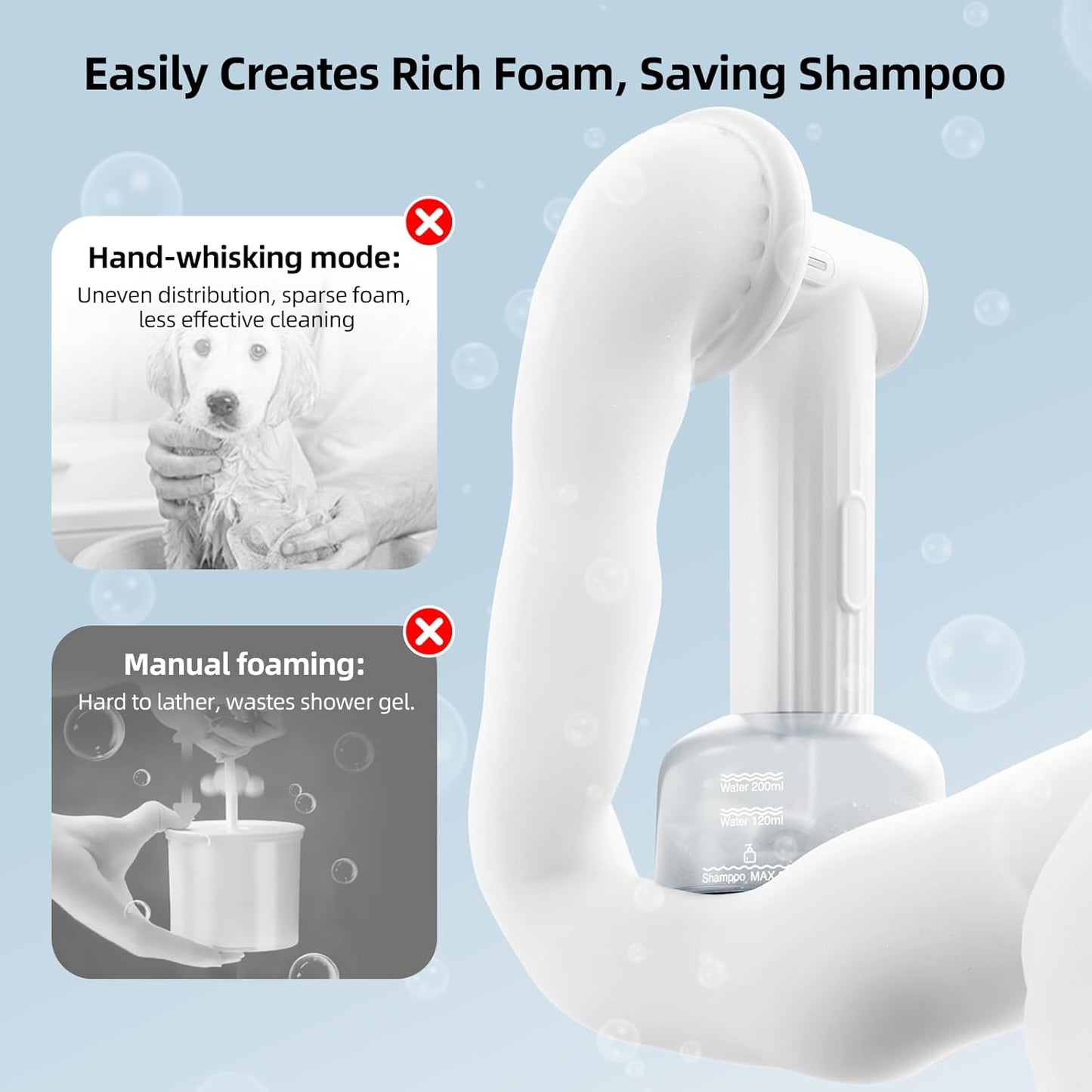 Automatic Foaming Pet Bath Brush