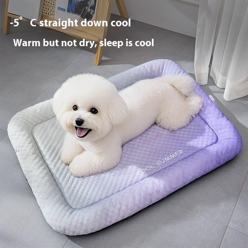 Gradient Ice Silk Pet Cooling Pad Washable Summer Mat For Dogs Cats Indoor Travel