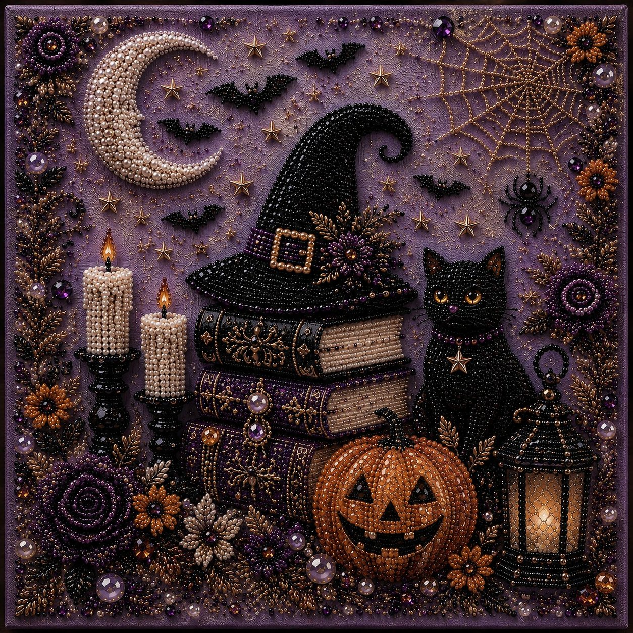 Ghost Pumpkin 3D Pearl Mosaic DIY Art Kit