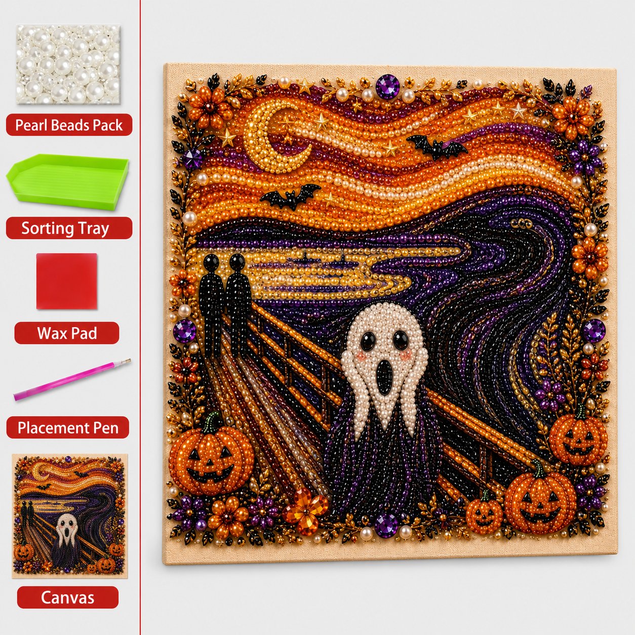 Premium 3D Pearl Halloween DIY Wall Decor Kit