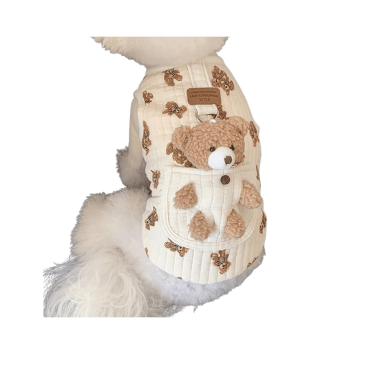 Bear Decor Fleece Dog Harness Vest