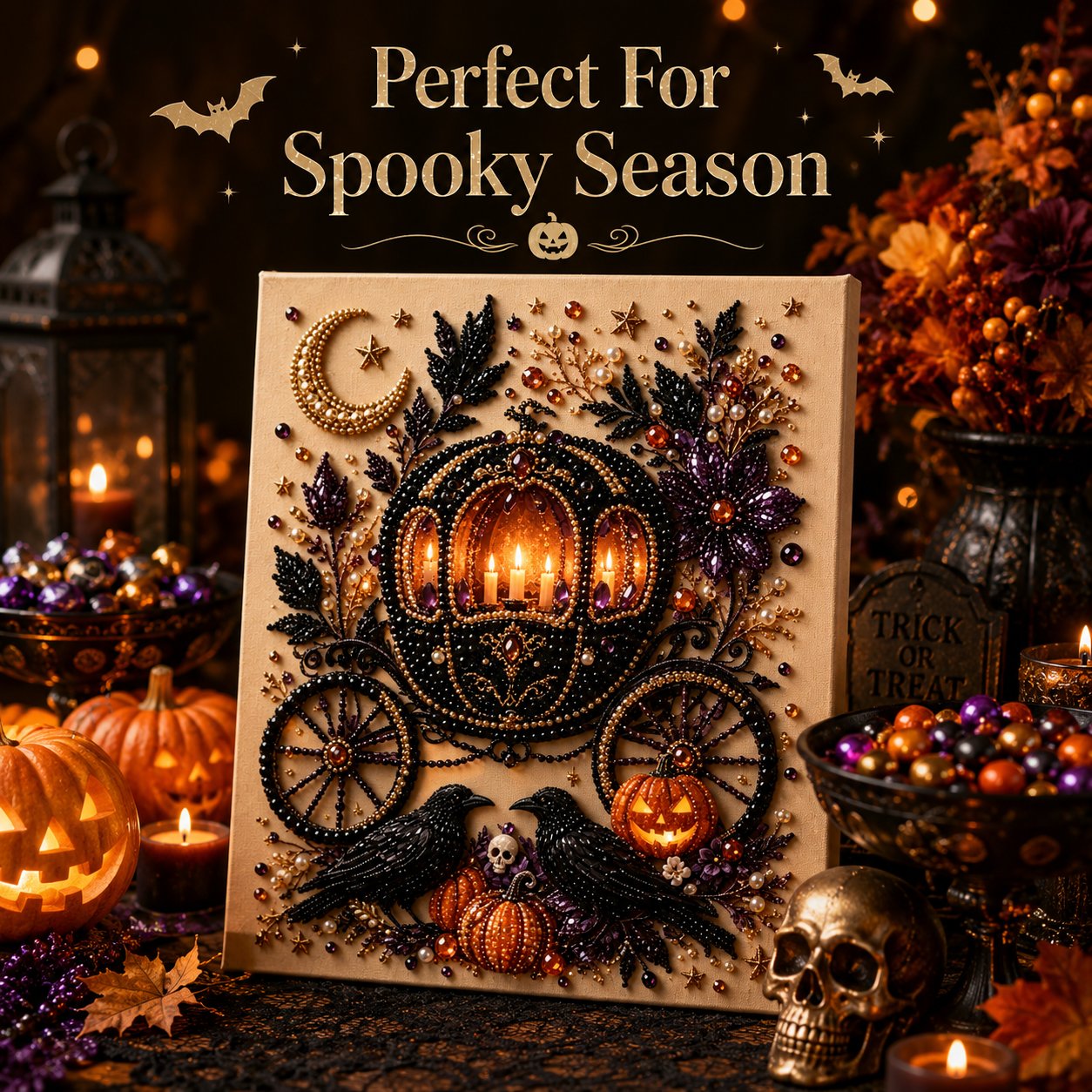 Halloween Pearl Diamond Art DIY Decor Craft Kit