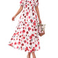 ⏰Summer Hot Sale 70% OFF💃Women's Floral Square Neck Puff Short Sleeve Smocked Tiered Dress