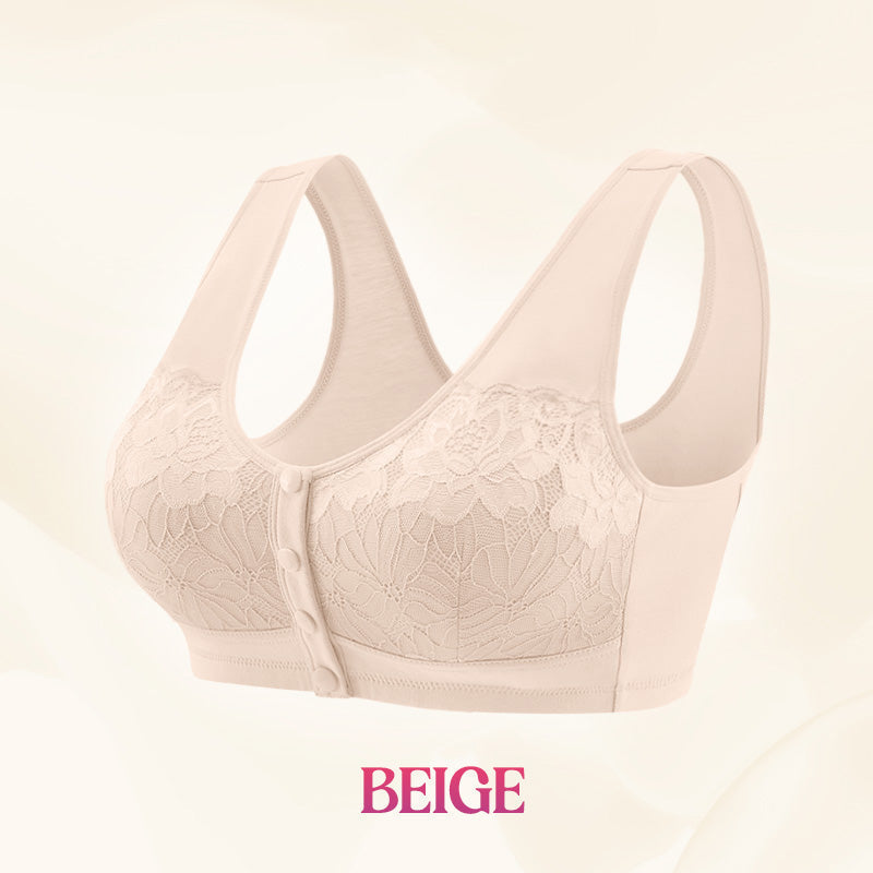 ⏳Hot Sale!!!🖤⏰Comfortable Wireless Front Closure Breathable Cotton Lifting Bra for Seniors