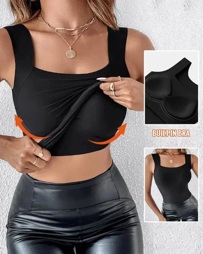 🏆Last Day Special Price💐Women's U Neck Tank Tops with Built-In Bra