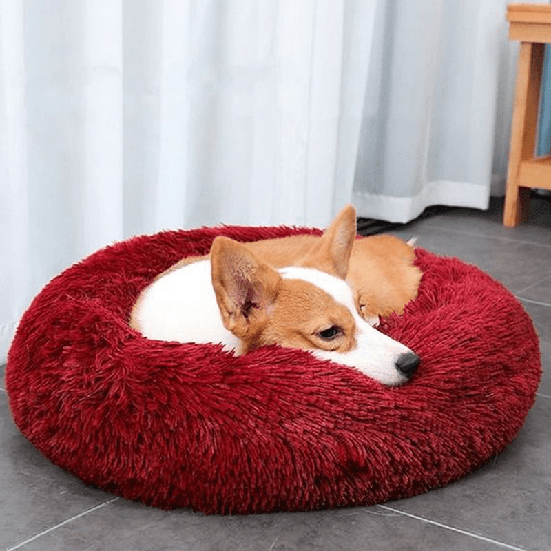 Calming Pet bed | Comfy Dog Bed High Stretch Soft Faux Fur for Dogs &  Cats