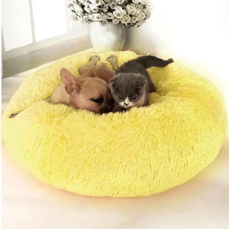 Calming Pet bed | Comfy Dog Bed High Stretch Soft Faux Fur for Dogs &  Cats