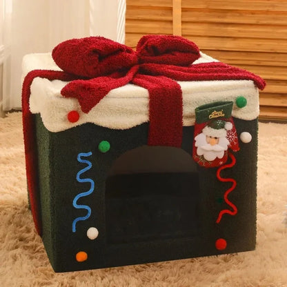 Christmas-themed pet house