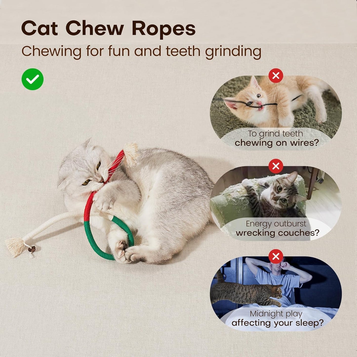 Catnip Chew Rope Toy Set