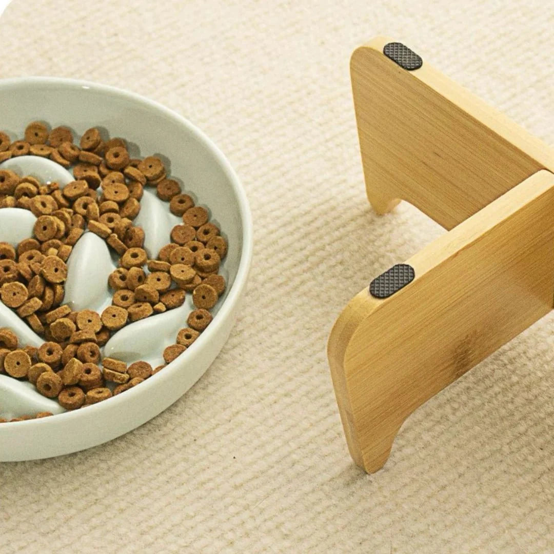 Ceramic Bamboo Frame Anti-Choking Bowl
