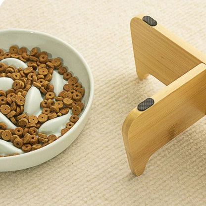 Ceramic Bamboo Frame Anti-Choking Bowl